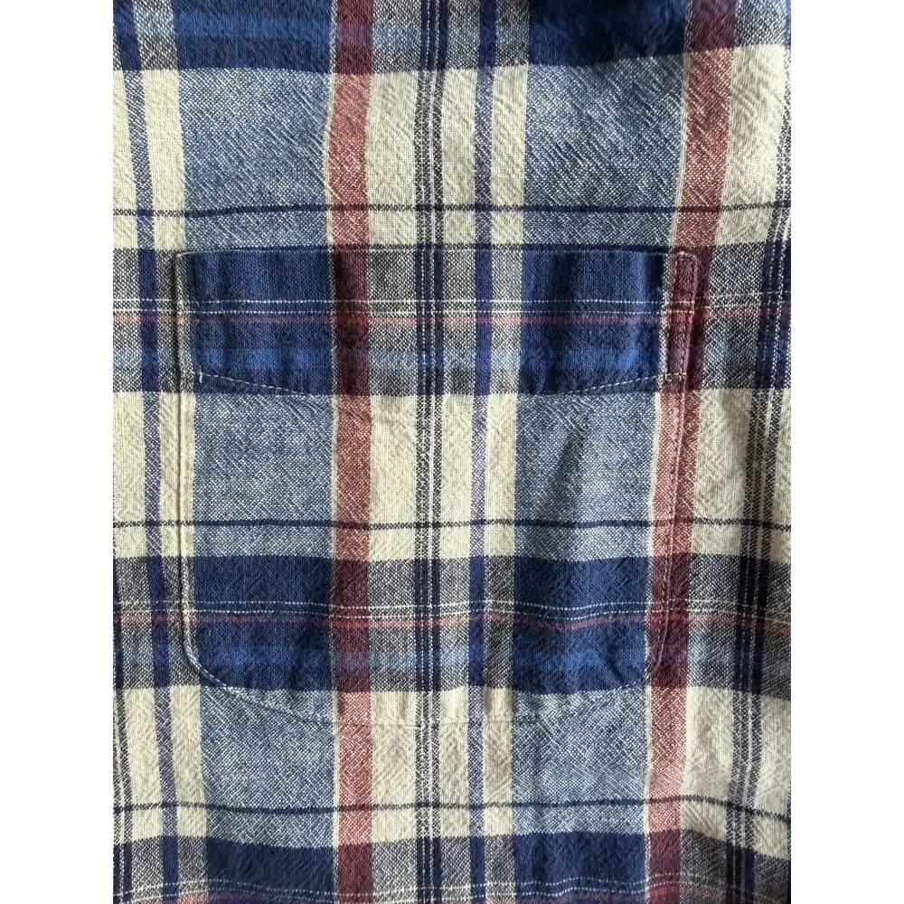 J.Crew Men's Homespun Slim Fit Blue Plaid Button-Down - Size L
